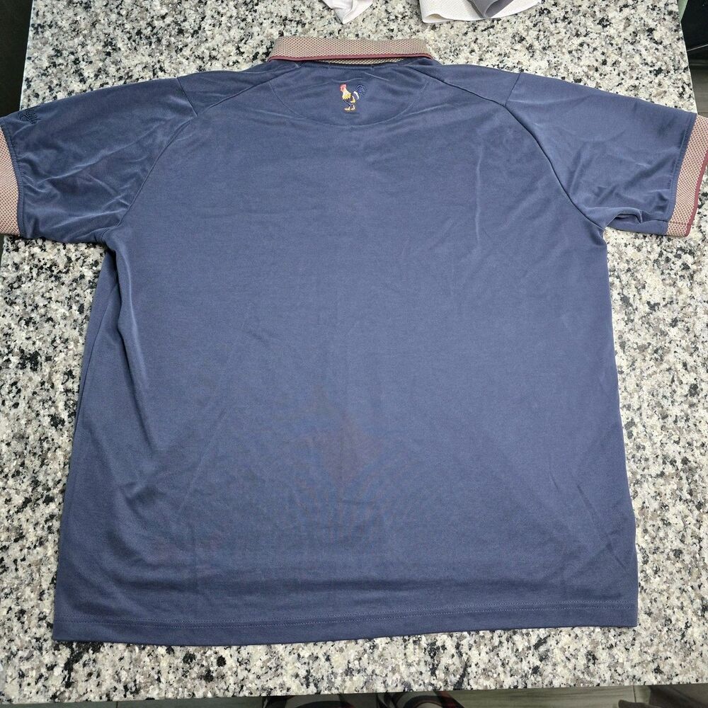 Waggle Habitat Rooster Golf Polo Blue Men's 2XL - Picture 3 of 7